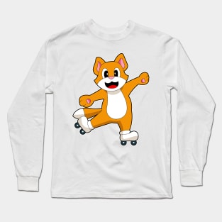 Cat Inline skating Roller skates Long Sleeve T-Shirt